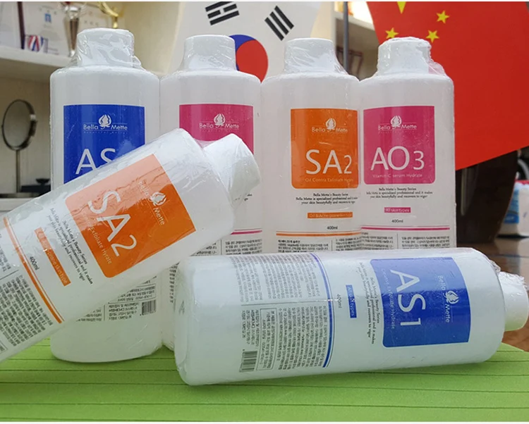 Корея Аква пилинг раствор 400 мл в бутылке Гидра дермабразия Очищение лица черная