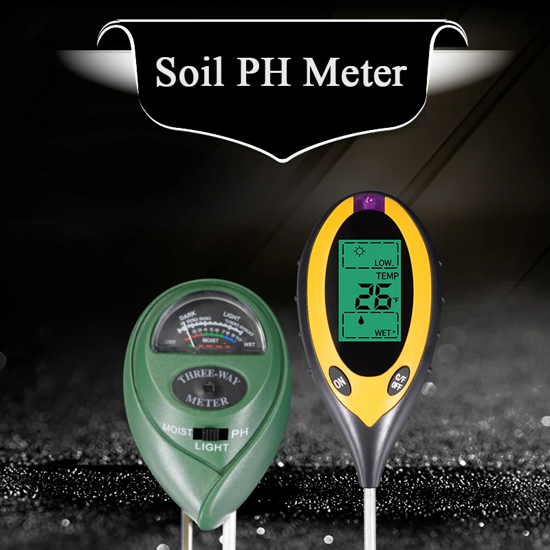 Профессиональный измеритель PH почвы 3 в 1 / 4 тестер с ЖК дисплеем датчиком