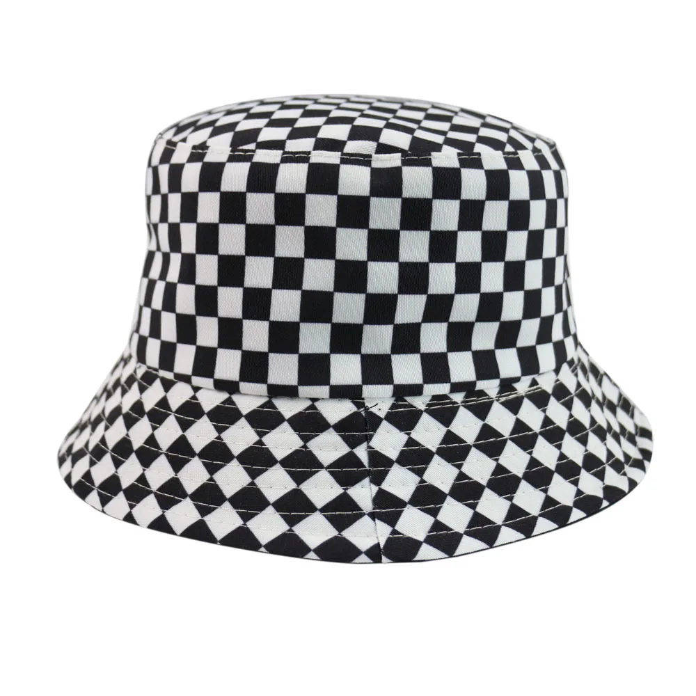 Sombreros Cubo черно-белая клетчатая Рыбацкая Шляпа новая шляпа-ведро рыболовные шапки