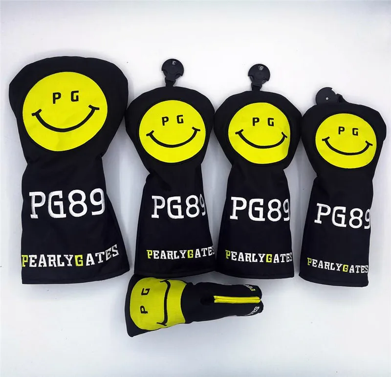 Чехлы для гольфа PG89 Smiley деревянные водителя железные клюшек нейлоновые головы 3