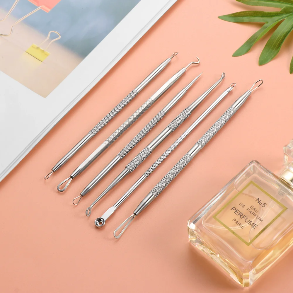 

Lurrose 8PCS/Set Blackhead Remover Tools Kit Stainless Steel Acne Removal Extractor Tool Set For Blemishes Whiteheads Pimples
