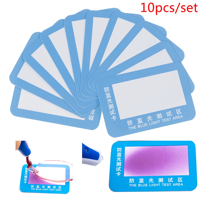 10pc PVC Anti-Blue Light Test Card Test Light Glasses UV Test Accessories Card Blue Light Detection Card Generator Card And Temp