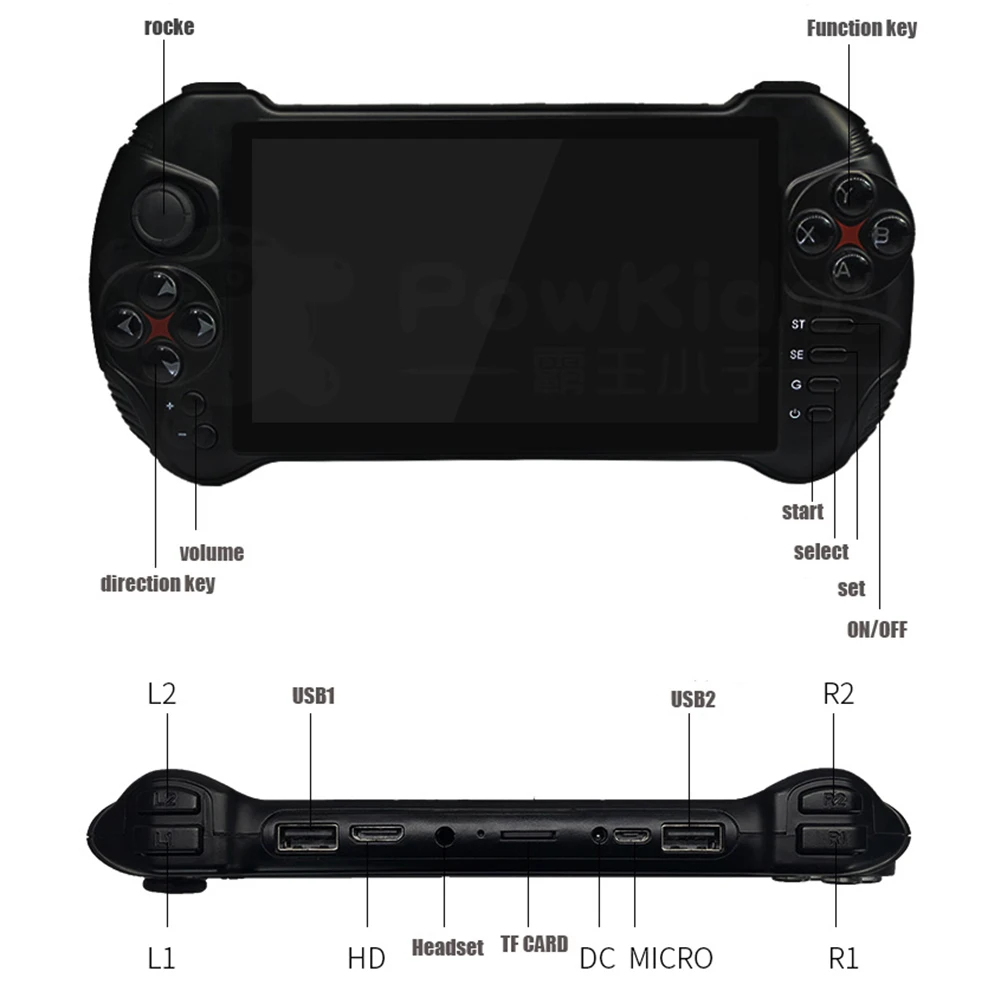 Powkiddy X15 Andriod портативная игровая консоль 5 дюймов 1280*720 экран MTK8163 четырехъядерный