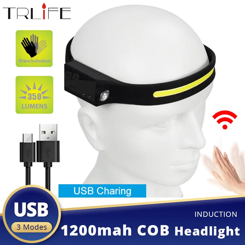 

8000лм USB вспышка светильник датчик движения налобный фонарь индукционный рыболовный светодиодный головной светильник водонепроницаемый фонарь светильник для бега 5 режимов