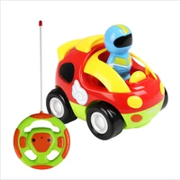 cartoon remote control race car with music button and led headlightsdriver dollsafe and durableradio control toy for toddler