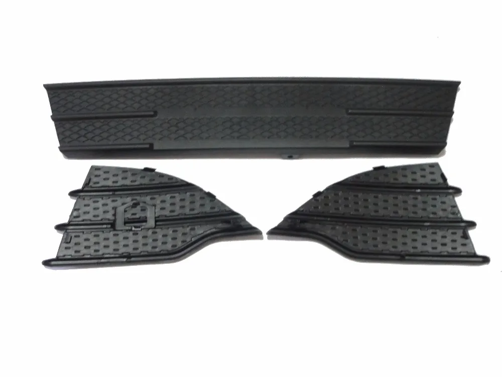 1 комплект сатиновая Черная передняя средняя решетка бампера с боковой решеткой