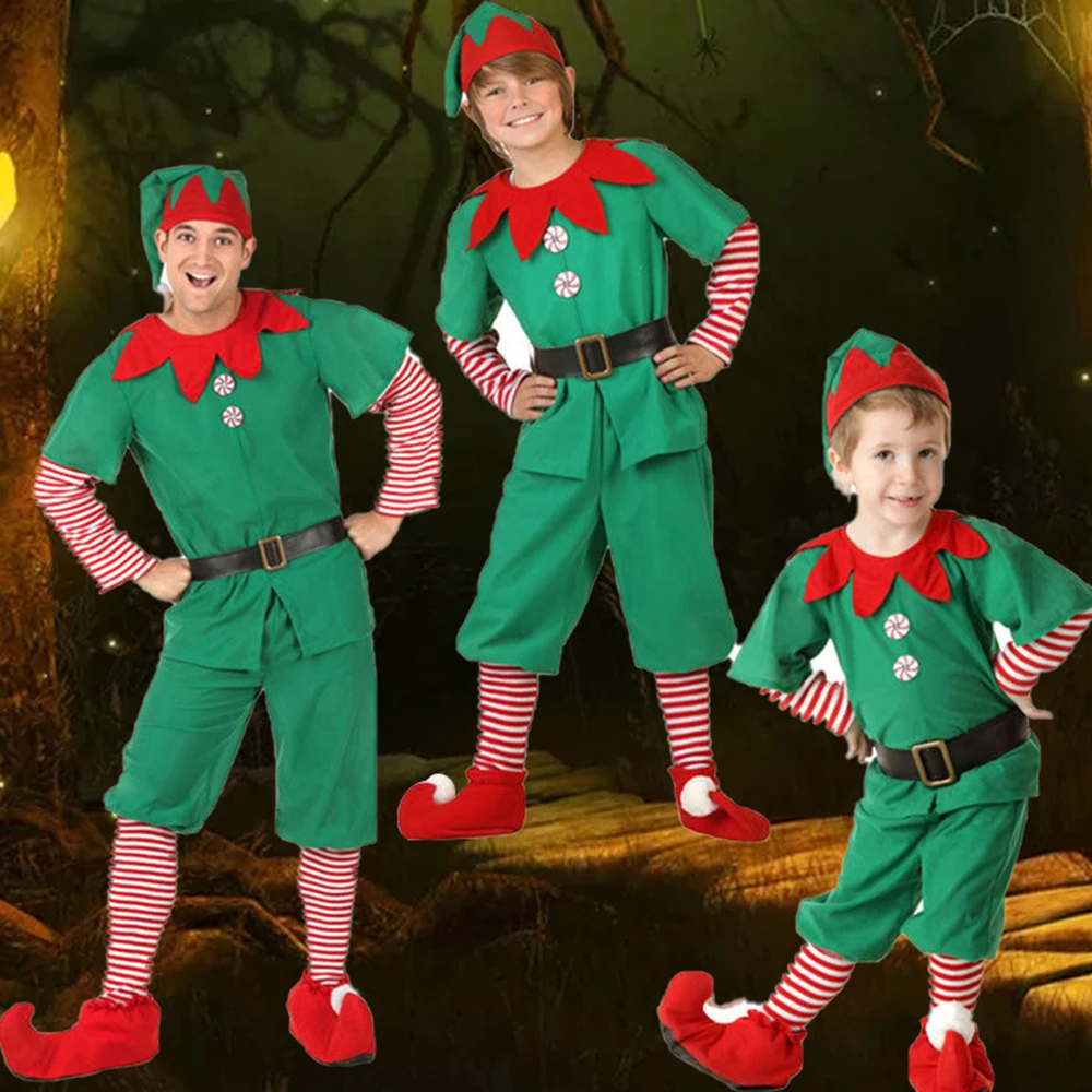 Waylike мужской женский для мальчиков Рождественский костюм Санта-Клауса зеленый