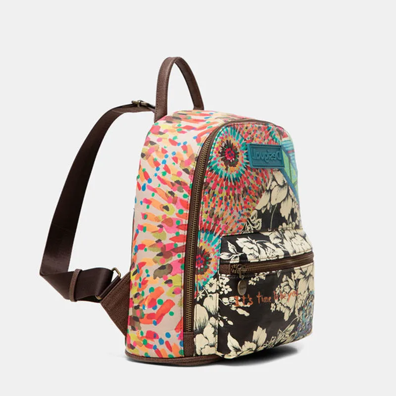 Новинка 2021 женские рюкзаки desigual в Испании модные повседневные стиле пэчворк с