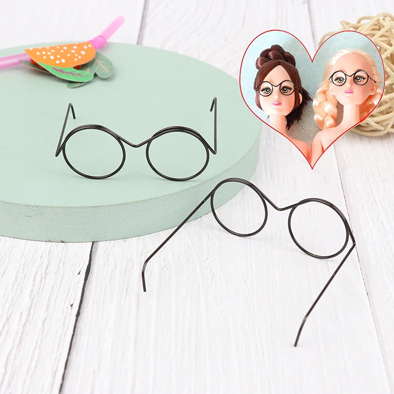 

Top Selling Fashion Round Frame Lensless Retro Cool Doll Glasses For BJD Doll Accessories