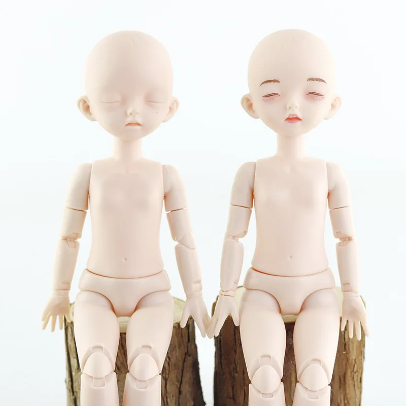 28 см закрытые глаза bjd куклы 1/6 22 шарнирная кукла DIY голое тело без макияжа голова
