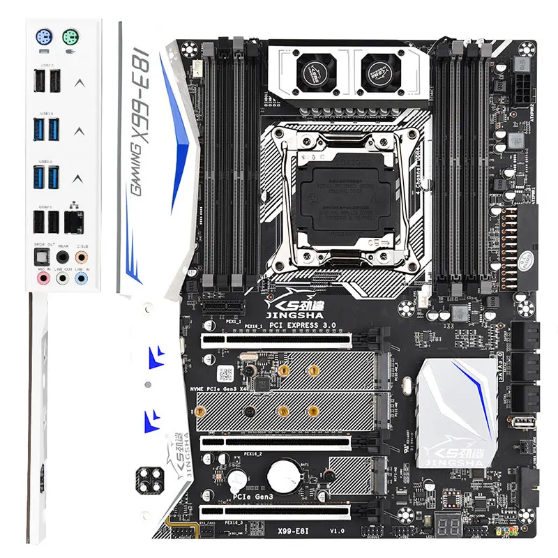 Материнская плата JINGSHA X99 E8i LGA 2011 V3/V4 CPU 8 * DDR4 1600/1866/2133/2400MH поддержка 2 NVME M.2