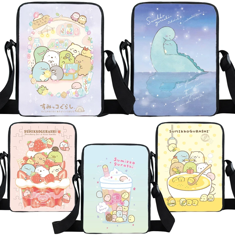 

Sumikko Gurashi Shoulder Bags for Girls Boys Kids Cute Cartoon Crossbody Bags Unisex Teens Anime Messenger Bags Campus Satchel