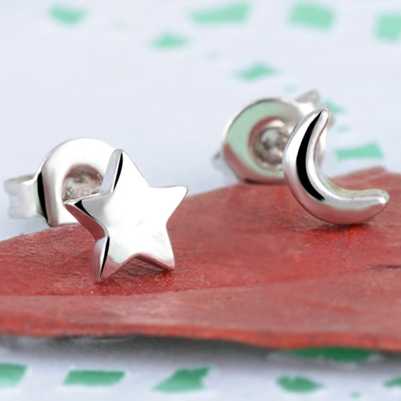 925 пробы серебряные ручной работы асимметричные звезды и Луны классические