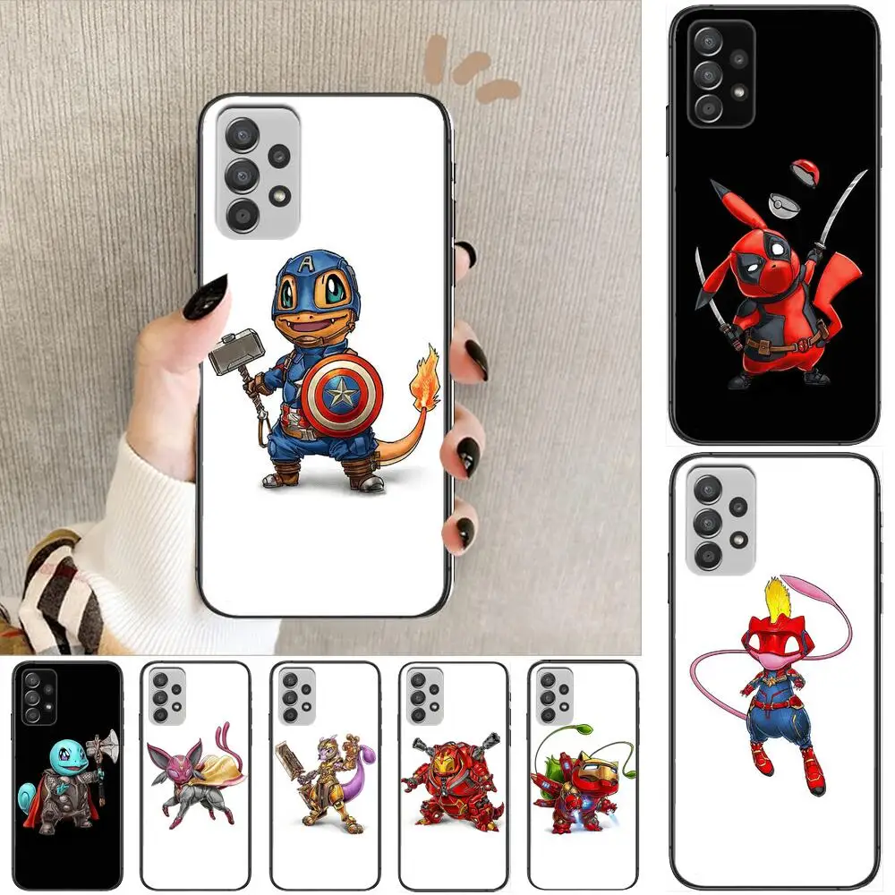

Marvel Avengers Anime cute Phone Case Hull For Samsung Galaxy A70 A50 A51 A71 A52 A40 A30 A31 A90 A20E 5G S Black Shell Art Cell