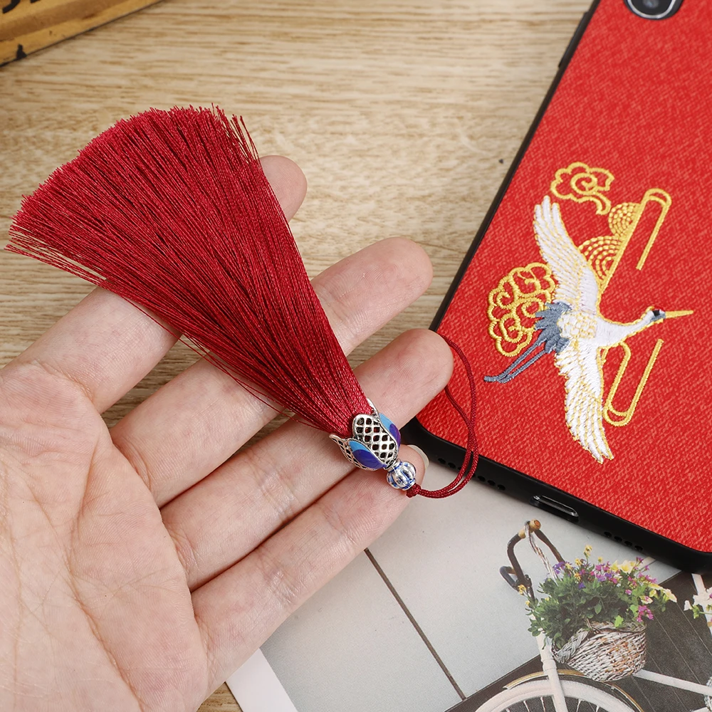 Чехол для iPhone 12 Pro Max Mini 11 XS MAX XR 6 6S Plus 7 8 X SE 2020 тканевый чехол с вышивкой журавлей и