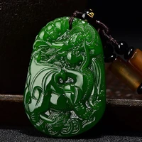 natural green hand carved brave jade pendant fashion boutique jewelry men and women necklace gift accessories
