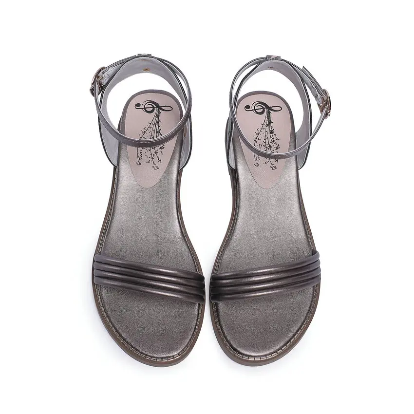 Женские сандалии QUTAA удобные летние из коровьей кожи и искусственной с открытым