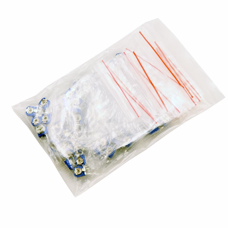 Набор регулируемых резисторов RM063 65 шт. вертикальный синий и белый 100 Ом 1 м 13 видов