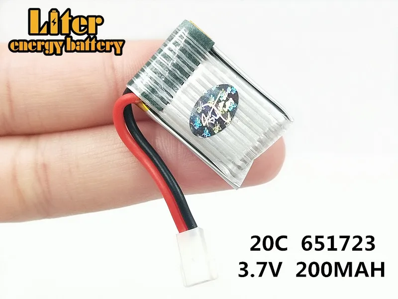 2 шт. RC деталь H8 Mini 20C 200 мАч lipo 3 7 В аккумулятор 651723 для H48 Quadcopter li po