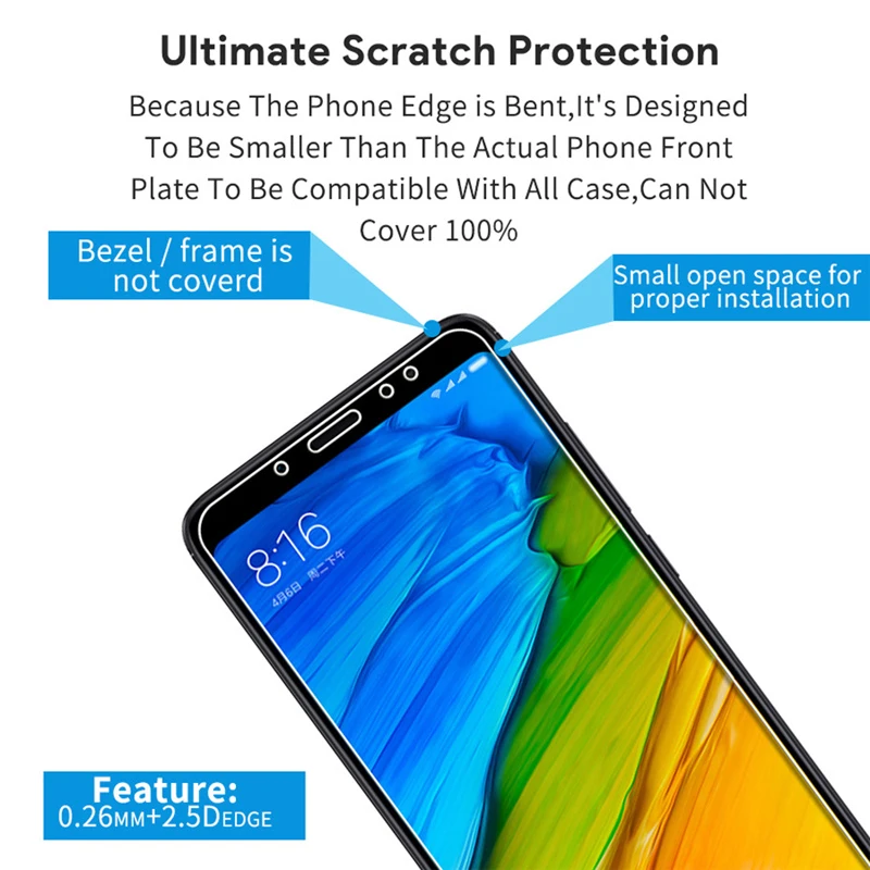 

1-3PCS Screen Protector for Xiaomi Redmi Note 5 pro Note 7 8 9 s Redmi note 5 note 7s 8t 9 Safe Glass on redmi Note 9 pro Phone