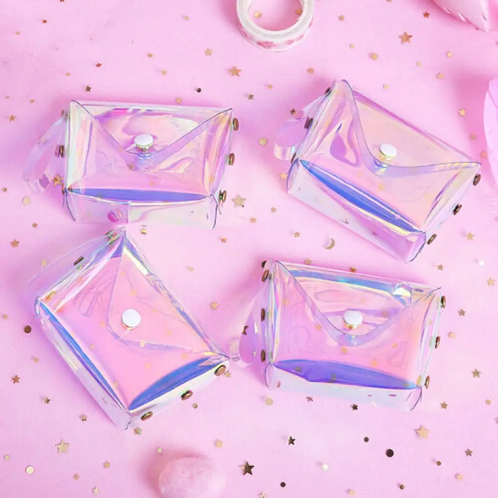 Модный прозрачный Кошелек для монет с буквенным принтом и застежкой ПВХ сумка