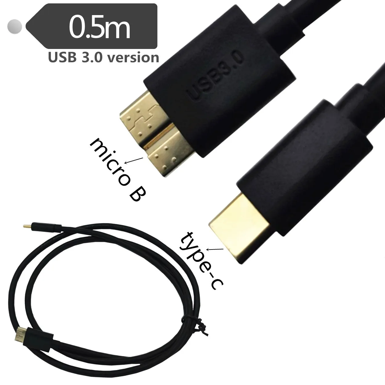 Кабель с позолоченным штекером USB 3.1 Type-C на 3 0 Micro B кабель для зарядки и передачи
