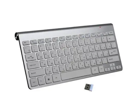 Silver Keyboard Zienstar русская буква тонкая 2,4 ГГц Беспроводная клавиатура мышь для MACBOOK, ноутбука, tv BOX, компьютера ПК, Smart tv с USB Приемником - Цвет: Silver Keyboard
