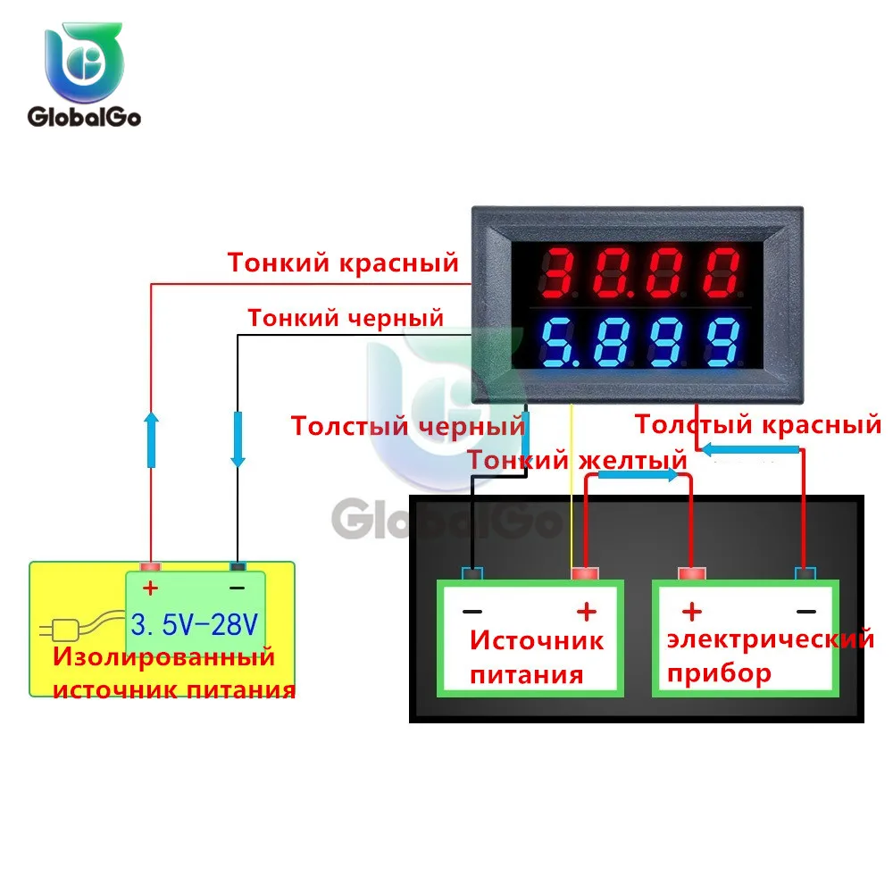 3 шт. постоянного тока 100 в 200 в 10 А Вольтметр Амперметр синий+ красный светодиодный дисплей Amp двойной цифровой вольт напряжение измеритель тока Калибр Тестер Открытый