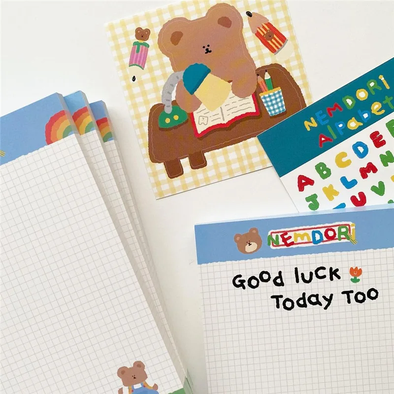 

Kawaii Bear Grid A5 Memo Pad Decoration Note Paper To Do List Check List Daily Planner Notepad Cute Stationery School Supplies
