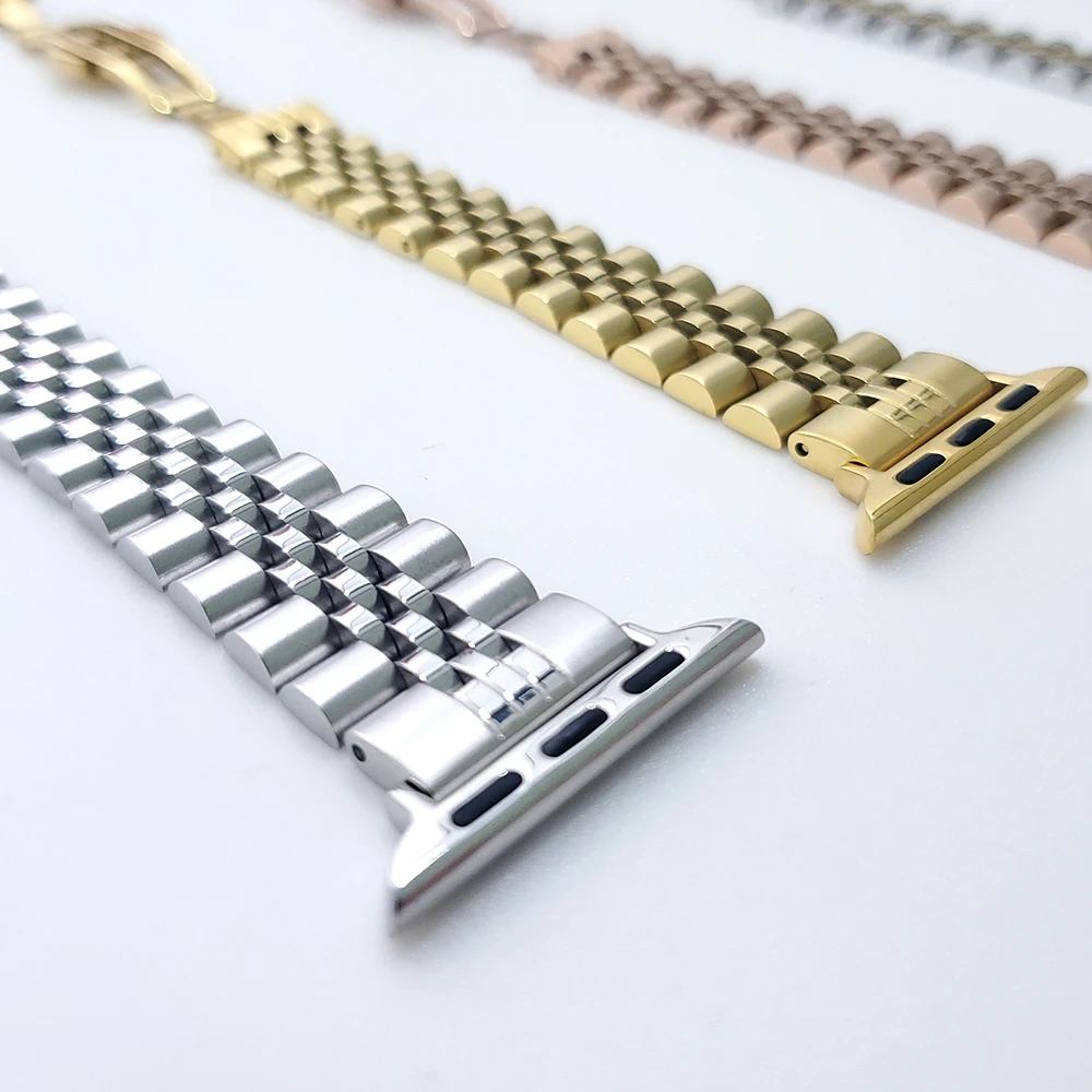 

Slim Metal Band for Apple Watch 38mm 40mm 42mm 44mm Bracelet Stainless Steel Wristband Women for iWatch SE Series 6/5/4/3/2/1