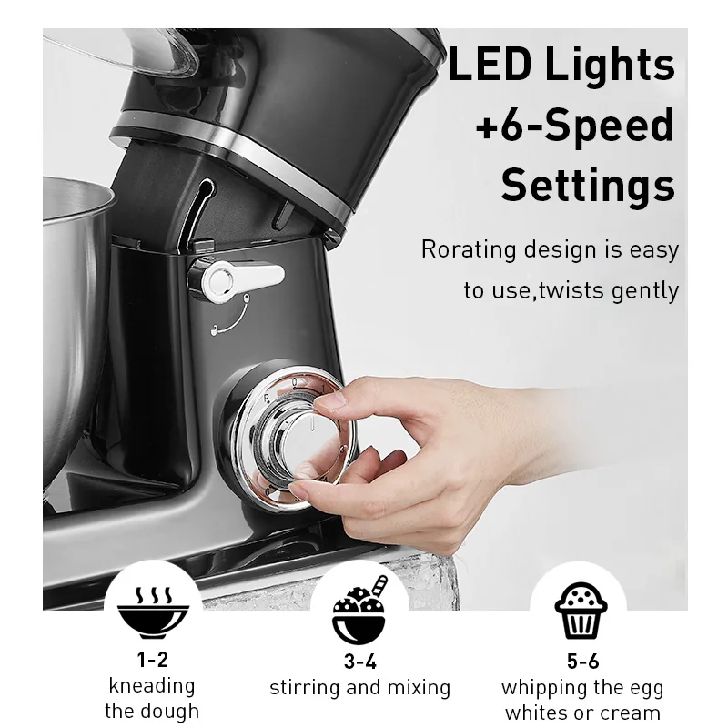 7L миксер машина для разминания из нержавеющей стали Электрический еды с бетером