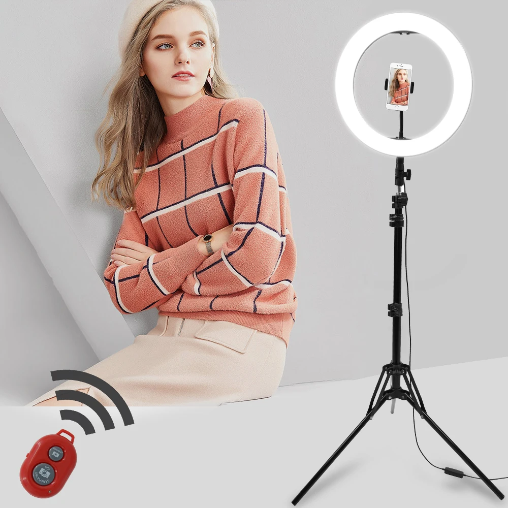 14-дюймовая светодиодная кольцевая лампа для фотосъемки подставка селфи с