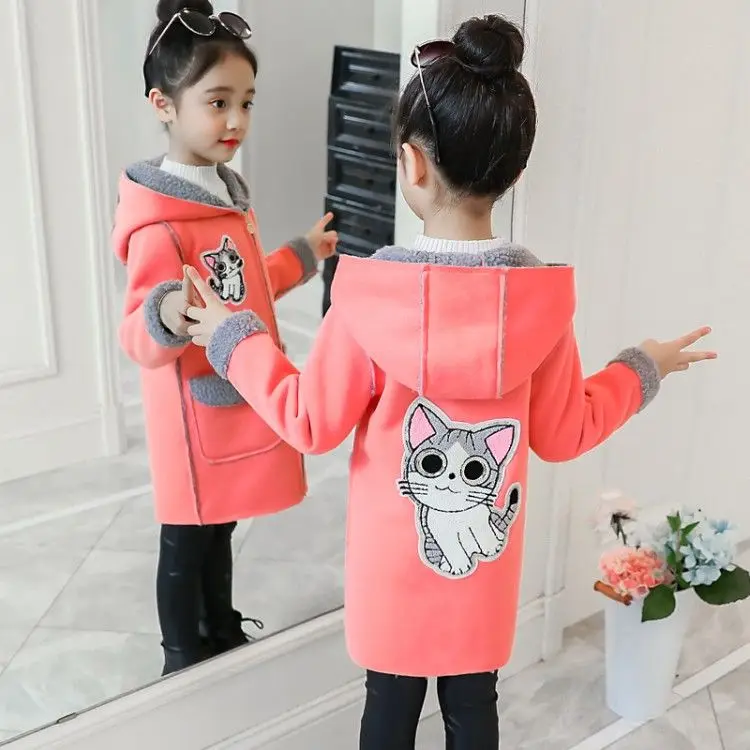 Осень зима 2019 меховое пальто для девочек модное дизайнерское длинное детская