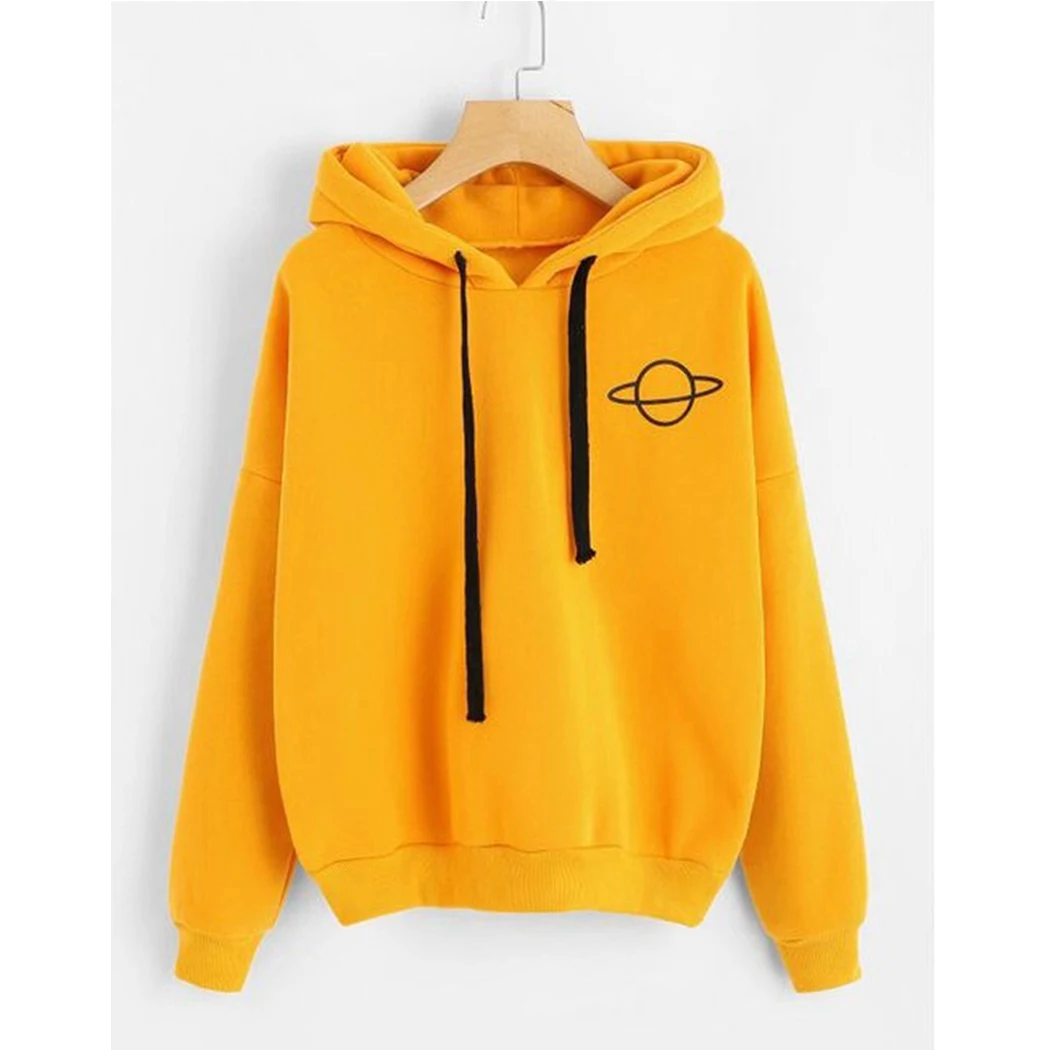 Женские уличные толстовки Харадзюку модные с принтом планеты толстовка длинными