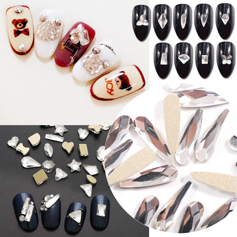 20 шт./упак. Стразы для ногтей мульти Дизайн Маникюр камни драгоценный камень AB с