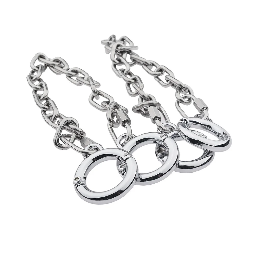 Наручники из нержавеющей стали для БДСМ бондажа с металлической цепочкой