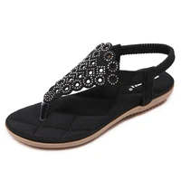 strong zinc hour shangbosimiya sandals flower water drill large size flat shoes ladie flipflop rinestone thongs shoes