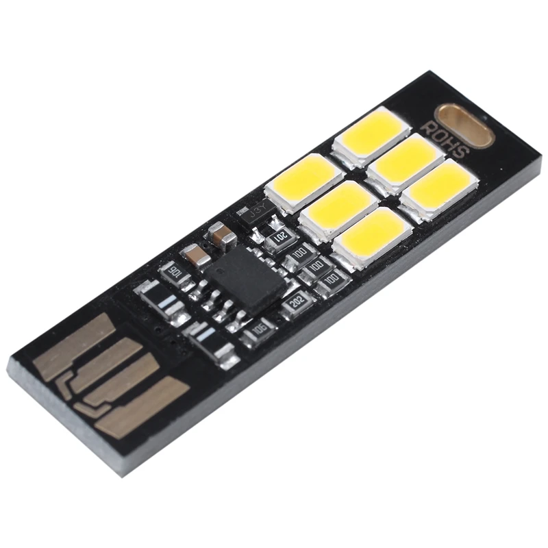 Мини карманная карта USB Power 6 LED брелок Ночной светильник 1W 5V сенсорный Диммер