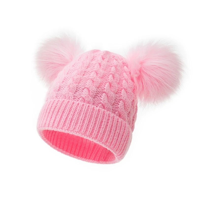 

Baby Pompom Hat Winter Knitted Boys Girls Hat Warm Children Infant Beanie Cap