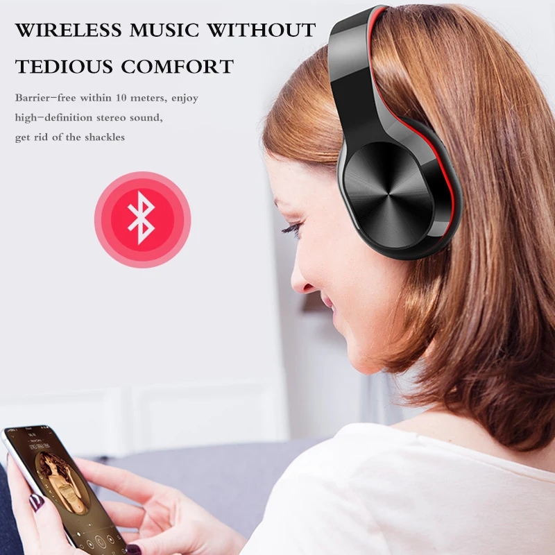 2020 HD беспроводные наушники Bluetooth 5 0 гарнитура складные регулируемые головная три