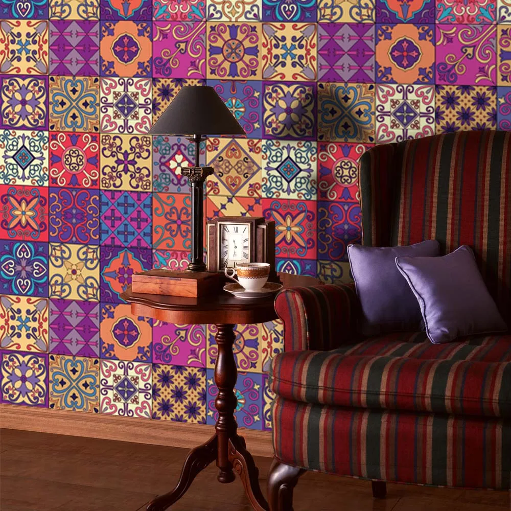 Самоклеящиеся марокканские фотообои из ПВХ красного цвета водостойкие для дома