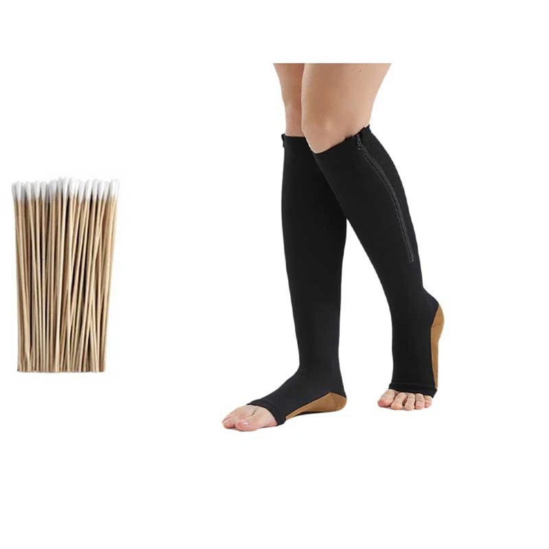 100 шт. 6-дюймовые тонкие деревянные хлопковые наконечники и 1 пара нейлоновых