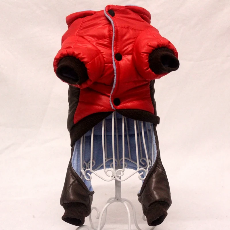 Красная Зимняя одежда для домашних животных водонепроницаемая куртка с