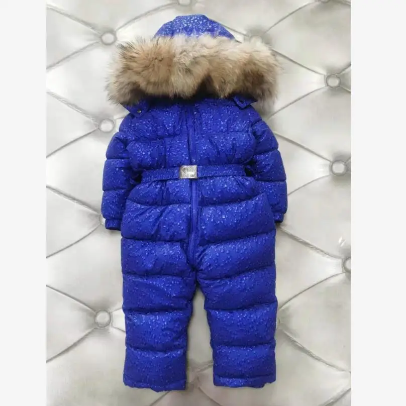 

2021 Winter Overall For Children Hooded Snow Wear Thicker Warm Jumpsuits Parka For Girls Kids Clothes Down Jackets A577