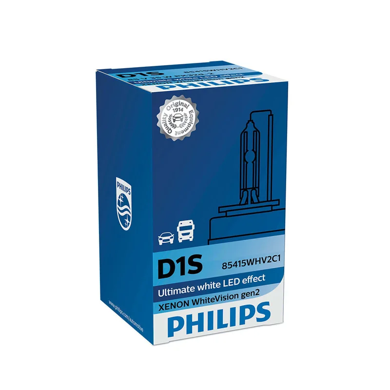 Автомобильные лампы Philips D1S 85V 35W (PK32d 2) 5000K WhiteVision gen 2|Лампы для автомобильных фар