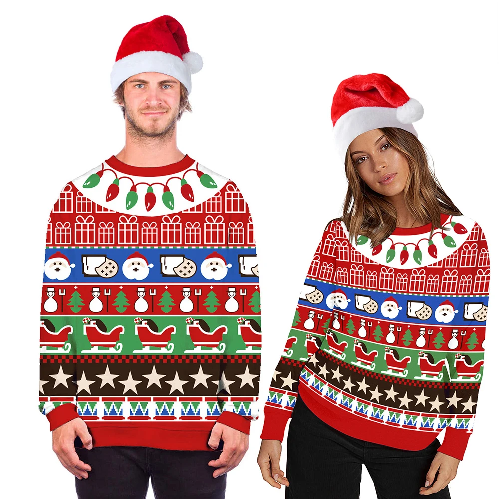 Рождественская Толстовка Унисекс для мужчин и женщин с капюшоном отдыха Сантой