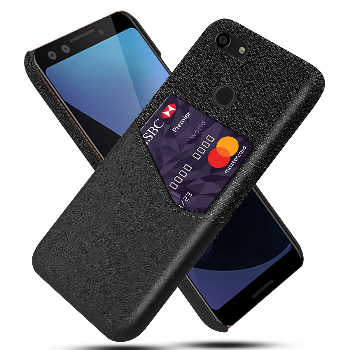 Роскошный кожаный держатель для карт, чехлы для телефонов Google Pixel 4 XL 2 3 XL XL2 Lite Pixel2 Pixel3 Pixel3lite XLPhone - Цвет: Black