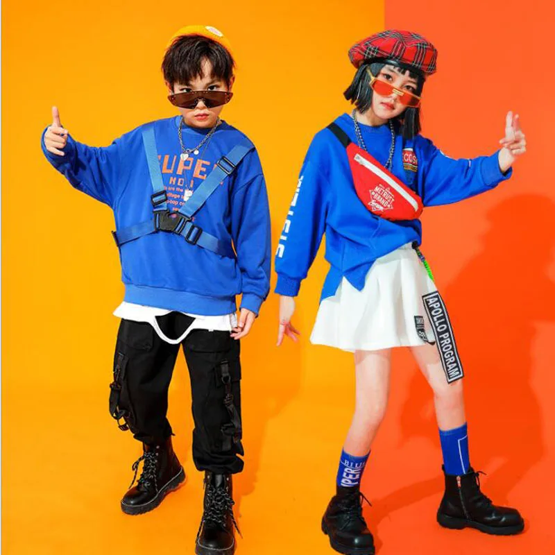 

Детские костюмы для джазовых танцев, праздничная одежда для мальчиков и девочек, одежда для бальных танцев в стиле хип-хоп, свободная толсто...