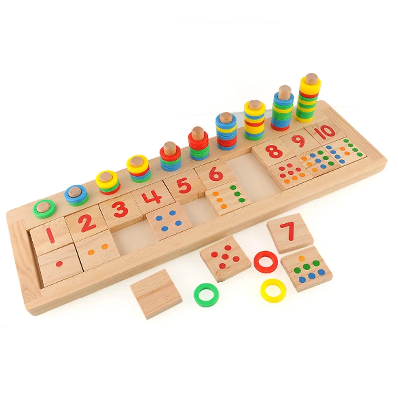 Деревянные радужные кольца Монтессори детские дошкольные учебные пособия доска