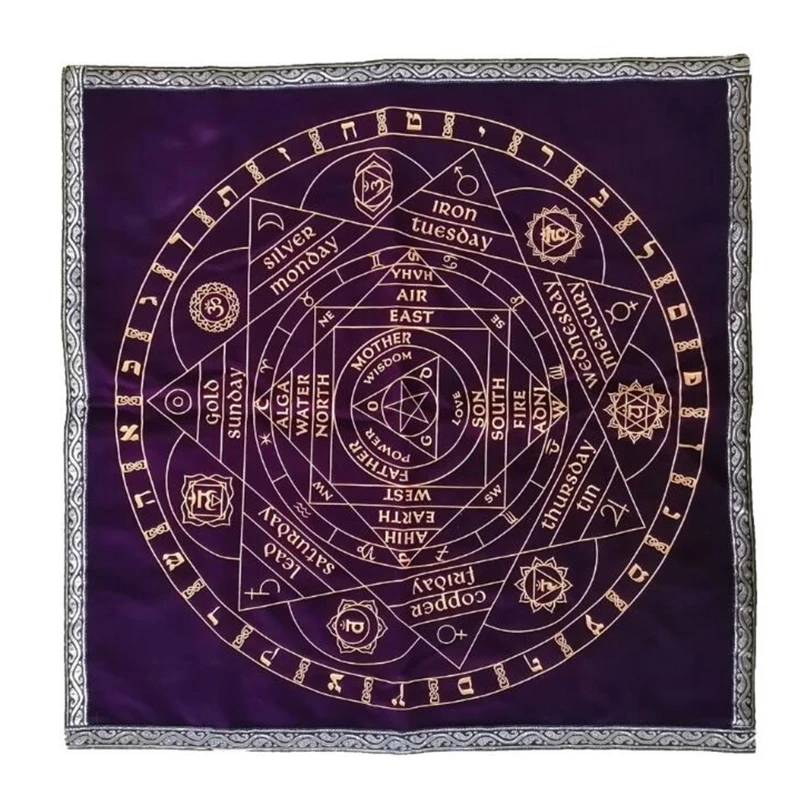 

58x58cm Art Tarot Pagan Altar Tablecloth Divination Cards Square Table Cover Board Game Velvet Cloth Decor